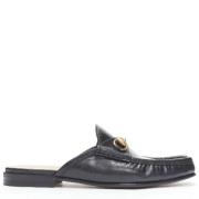 Pre-owned Leather flats Gucci Vintage , Black , Dames