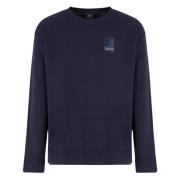 Blauwe Sweater U Giro+Patch Armani Exchange , Blue , Heren