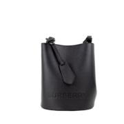 Kleine Zwarte Leren Bucket Crossbody Tas Burberry , Black , Dames