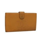 Pre-owned Leather wallets Chanel Vintage , Brown , Dames