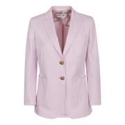 Roze Single-Breasted Jacket met Gouden Knopen Saulina , Pink , Dames