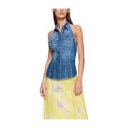 Sleeveless Tops Dondup , Blue , Dames