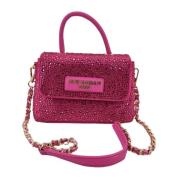 Fuchsia Handtas met Strass en Kettingriem Rue Madam , Pink , Dames