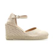 Ivoor Katoenen Sleehak Espadrilles Castañer , White , Dames