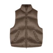 Gewassen Puffer Gilet Represent , Brown , Heren