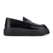 Zwarte Leren Slip-On Sneakers Hogan , Black , Heren