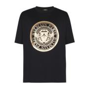 Logo Print T-shirt Balmain , Black , Heren