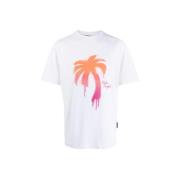 Klassieke T-shirt Palm Angels , White , Heren