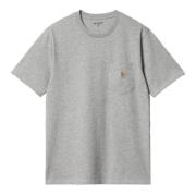 Heather Grey Pocket T-Shirt Regular Fit Carhartt Wip , Gray , Heren