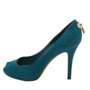 Pre-owned Suede heels Louis Vuitton Vintage , Green , Dames