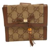 Pre-owned Canvas wallets Gucci Vintage , Brown , Dames