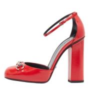 Pre-owned Leather sandals Gucci Vintage , Red , Dames