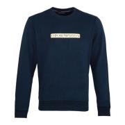 Logo Sweatshirt Pullover Casual Stijl Emporio Armani , Blue , Heren