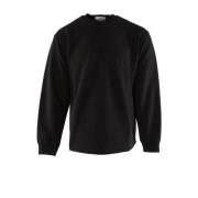 Zwarte Katoenen Sweater Stone Island , Black , Heren