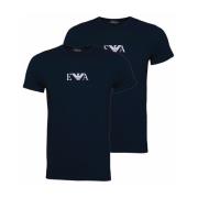 2-Pack Basic Ronde Hals T-Shirts Emporio Armani , Blue , Heren