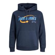 Zwarte Hoodie Sweatshirt Jack & Jones , Blue , Heren