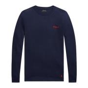 Logo Geborduurd Wafel Piqué Pyjama Shirt Ralph Lauren , Blue , Heren