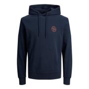 Haai Hoodie met Logo Print Jack & Jones , Blue , Heren