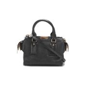 Pre-owned Leather handbags Burberry Vintage , Black , Dames