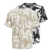 Bloemenprint T-shirt 2 Pack Jack & Jones , Multicolor , Heren