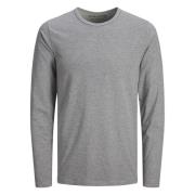 Trendy Longsleeve Ronde Hals Tee Jack & Jones , Gray , Heren