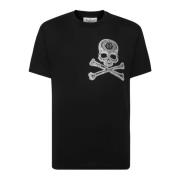 Zwart Rhinestone T-shirt en Polo Philipp Plein , Black , Heren