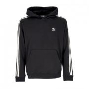 3 Stripes Hoodie Zwart/Wit Streetwear Adidas , Black , Heren