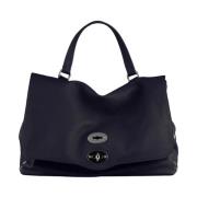 Blauwe Leren Postina Kleine Tas Zanellato , Black , Dames