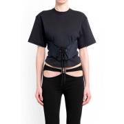 T-Shirts Mugler , Black , Dames