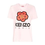 Bloemenprint T-shirt in roze Kenzo , Pink , Dames
