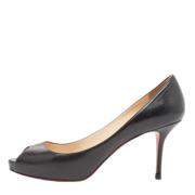 Pre-owned Leather heels Christian Louboutin Pre-owned , Black , Dames