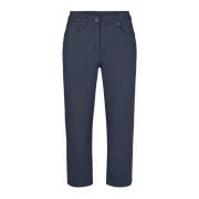 Marineblauwe Capri Broek met Elastische Taille LauRie , Blue , Dames