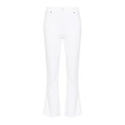 High-waisted bootcut jeans met rafelzoom 7 For All Mankind , White , D...