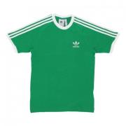 Groene 3 Stripes Tee Streetwear Adidas , Green , Heren