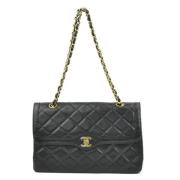 Pre-owned Leather shoulder-bags Chanel Vintage , Black , Dames