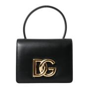 Zwarte leren heuptas met logo Dolce & Gabbana , Black , Dames