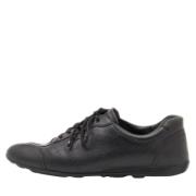 Pre-owned Leather sneakers Prada Vintage , Black , Heren