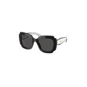 Zwarte Frame Zonnebril voor Vrouwen Prada , Black , Dames