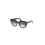 Zwarte Glossy Zonnebril voor Vrouwen Tom Ford , Black , Dames