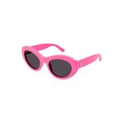 Roze Frame Grijze Lens Zonnebril Balenciaga , Pink , Dames