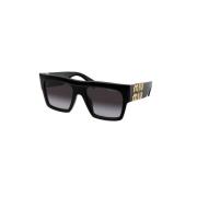 Zwarte Frame Dames Zonnebril Miu Miu , Black , Dames