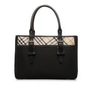 Pre-owned Leather totes Burberry Vintage , Black , Dames