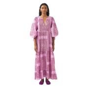 Katoenen voile print maxi jurk Nalii Antik Batik , Pink , Dames