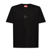T-Must-Slits-N2 T-shirt met logo Diesel , Black , Heren