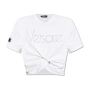 T-shirt met logo Versace , White , Dames