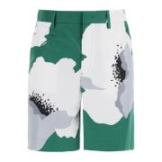 Bloemenportret Print Poplin Bermuda Shorts Valentino Garavani , Multic...