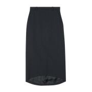 Zandloper Pinstripe Wollen Rok Balenciaga , Black , Dames