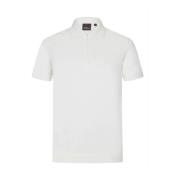 Polo shirt met ritskraag Oscar Jacobson , White , Heren