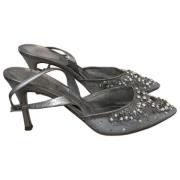 Pre-owned Leather heels René Caovilla Pre-owned , Gray , Dames
