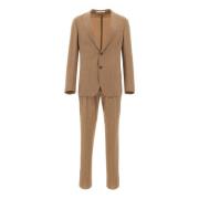 Single Breasted Suits Eleventy , Beige , Heren